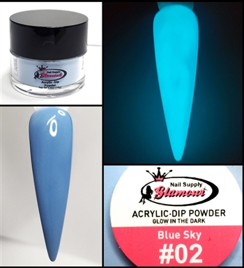 2 in 1 Acrylic & Dip GLOW "BLUE SKY" #02 1/2oz