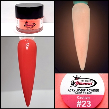 2 in 1 Acrylic & Dip GLOW "CAUTION" #23 1/2oz