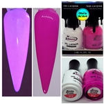 GLOW In The DARK Gel Polish / Nail Lacquer DUO SPUNKY PINK #15