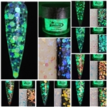 AB Acrylic Glitter (Glow in the Dark) Full Collection 1 oz # 1-7