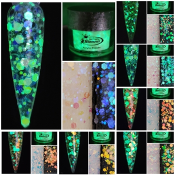 AB Acrylic Glitter (Glow in the Dark) Full Collection 1 oz # 1-7