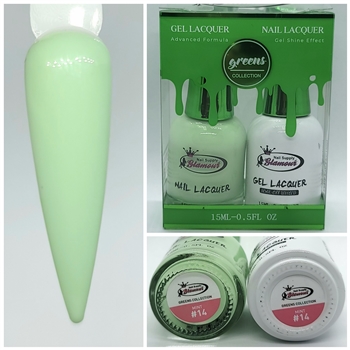 GREENS Gel Polish / Nail Lacquer DUO MINT # 14