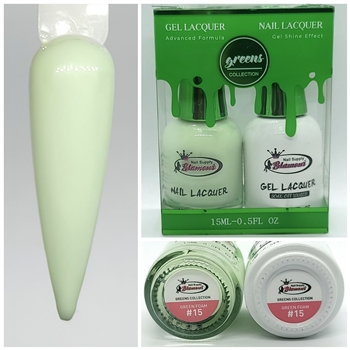 GREENS Gel Polish / Nail Lacquer DUO GREEN FOAM # 15