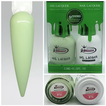 GREENS Gel Polish / Nail Lacquer DUO PISTACHIO # 16