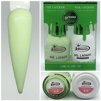 GREENS Gel Polish / Nail Lacquer DUO PASTELGREEN # 18