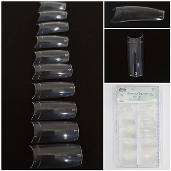 Glamour Square Nail Tips ( clear ) 100pcs Box