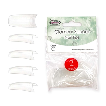 Glamour Square Nail Tips ( clear ) 50pcs Bag #2