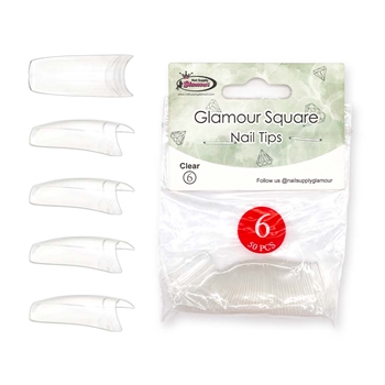 Glamour Square Nail Tips ( clear ) 50pcs Bag #6