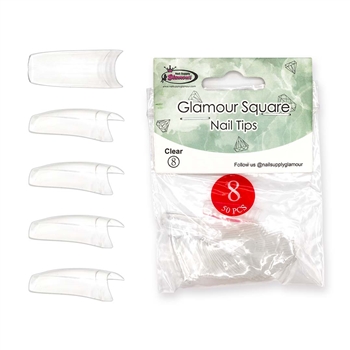 Glamour Square Nail Tips ( clear ) 50pcs Bag #8