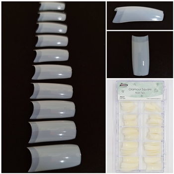 Glamour Square Nail Tips ( natural ) 100pcs Box