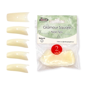 Glamour Square Nail Tips ( natural ) 50pcs Bag #2