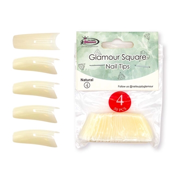 Glamour Square Nail Tips ( natural ) 50pcs Bag #4