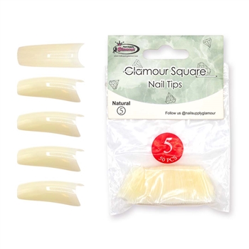 Glamour Square Nail Tips ( natural ) 50pcs Bag #5