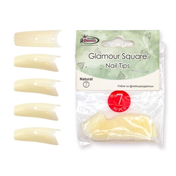 Glamour Square Nail Tips ( natural ) 50pcs Bag #7