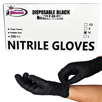 Disposable Nitrile Gloves "BLACK" (MEDIUM) 100 pcs