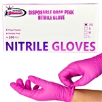 Disposable Nitrile Gloves "DARK PINK" (Extra Small) 100 pcs
