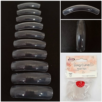 Long Curve Nail Tips ( clear ) 50pcs Bag #3