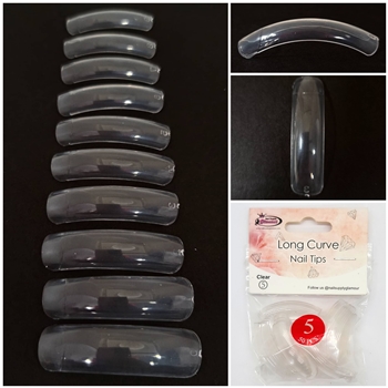 Long Curve Nail Tips ( clear ) 50pcs Bag #5