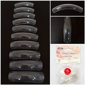 Long Curve Nail Tips ( clear ) 50pcs Bag #6