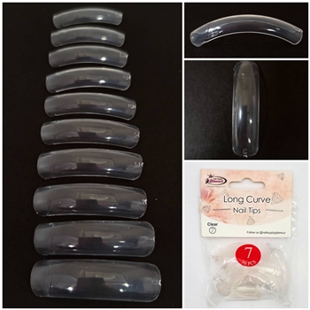 Long Curve Nail Tips ( clear ) 50pcs Bag #7