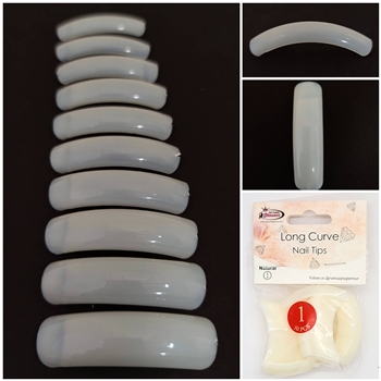 Long Curve Nail Tips ( natural ) 50pcs Bag #1