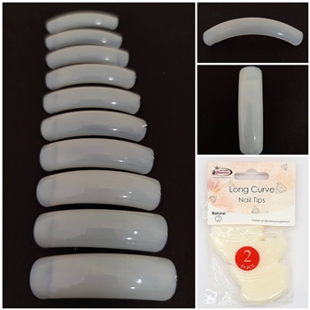 Long Curve Nail Tips ( natural ) 50pcs Bag #2