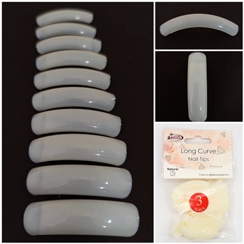 Long Curve Nail Tips ( natural ) 50pcs Bag #3