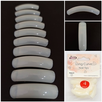 Long Curve Nail Tips ( natural ) 50pcs Bag #4