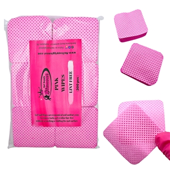 LINT-FREE Nail Wipes (Pink) 300 pcs