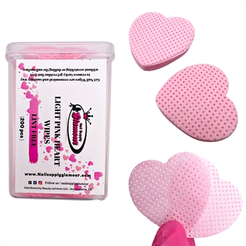 HEART LINT-FREE Nail Wipes (Light Pink) 200 pcs