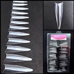 LONG Stiletto Nail Tips CLEAR 100 pcs easy coffin