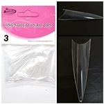 LONG Stiletto Nail Tips REFILLS (Clear) 50 pcs #3