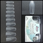 Medium Coffin FULL COVER Nail Tips CLEAR 500 pcs (comes in BOX))