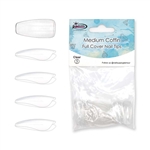 Medium Coffin FULL COVER Nail Tips REFILLS ( clear ) 50 pcs