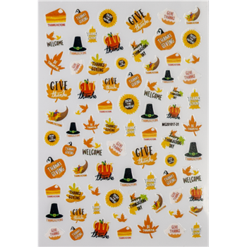 Thanksgiving Nail Stickers # 479
