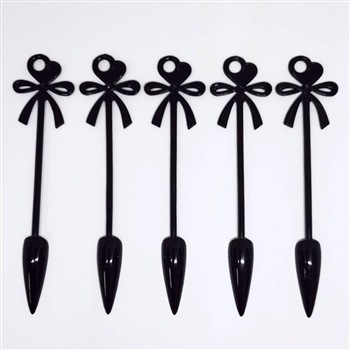 Bow Stiletto Swatches ( BLACK ) 24 pcs