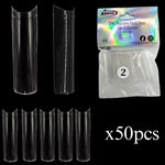 2XL SQUARE "No C Curve" Nail Tips CLEAR (REFILLS) #2