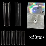 2XL SQUARE "No C Curve" Nail Tips CLEAR (REFILLS) #5