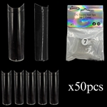 2XL SQUARE "No C Curve" Nail Tips CLEAR (REFILLS) #7
