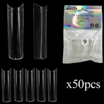 2XL SQUARE "No C Curve" Nail Tips CLEAR (REFILLS) #9