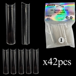 3XL SQUARE "No C Curve" Nail Tips CLEAR (REFILLS) #1