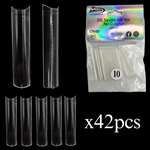 3XL SQUARE "No C Curve" Nail Tips CLEAR (REFILLS) #10