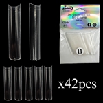 3XL SQUARE "No C Curve" Nail Tips CLEAR (REFILLS) #11