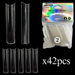 3XL SQUARE "No C Curve" Nail Tips CLEAR (REFILLS) #2