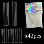 3XL SQUARE "No C Curve" Nail Tips CLEAR (REFILLS) #3