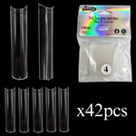 3XL SQUARE "No C Curve" Nail Tips CLEAR (REFILLS) #4
