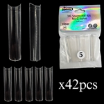 3XL SQUARE "No C Curve" Nail Tips CLEAR (REFILLS) #5