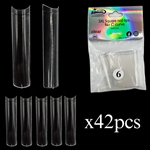 3XL SQUARE "No C Curve" Nail Tips CLEAR (REFILLS) #6
