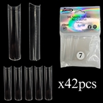 3XL SQUARE "No C Curve" Nail Tips CLEAR (REFILLS) #7