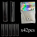 3XL SQUARE "No C Curve" Nail Tips CLEAR (REFILLS) #8